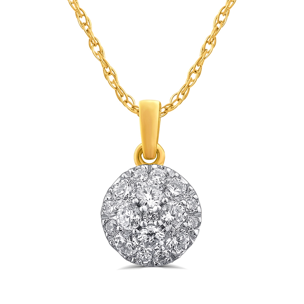 Lab Created Cluster Diamond Necklace (1/4 - 1/2 ct. tw.) | Abby