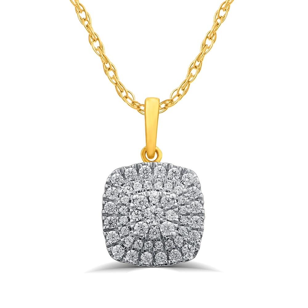 Lab Created Cushion Shaped Diamond Necklace (1/2 ct. tw.) | Nori