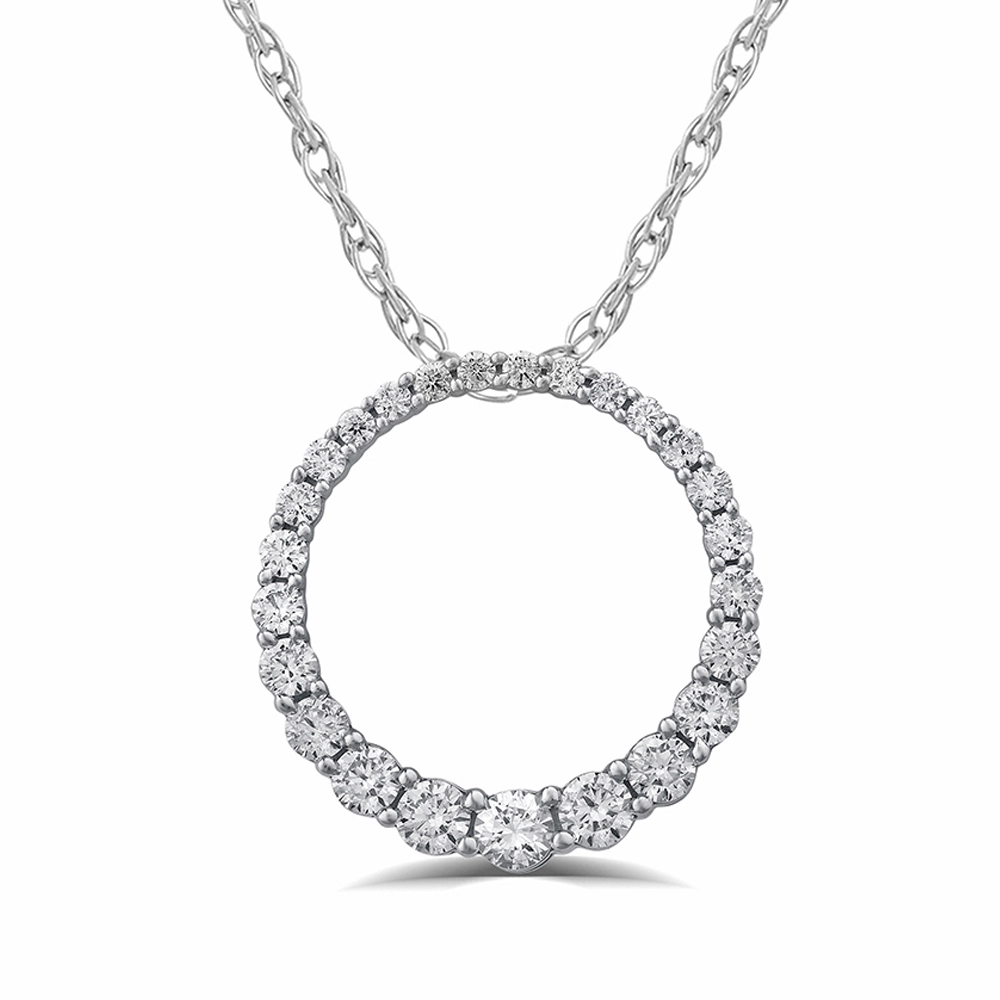 Lab Created Graduating Circle Diamond Necklace (1 1/2 ct. tw.) | Fifi