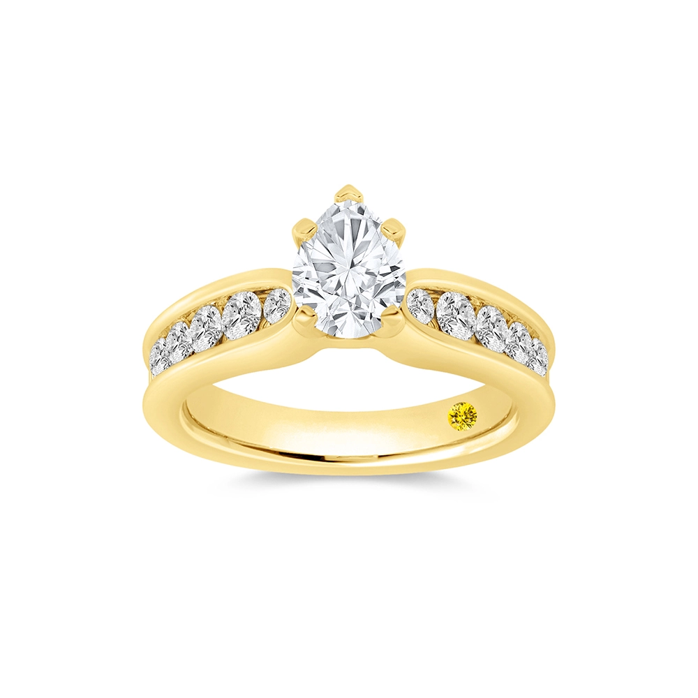 Lab Created Channel Set Diamond Engagement Ring | Olivia