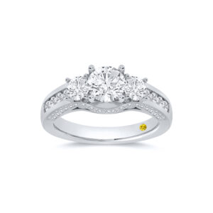 Channel Set Three Stone Lab Created Diamond Engagement Ring | Osha