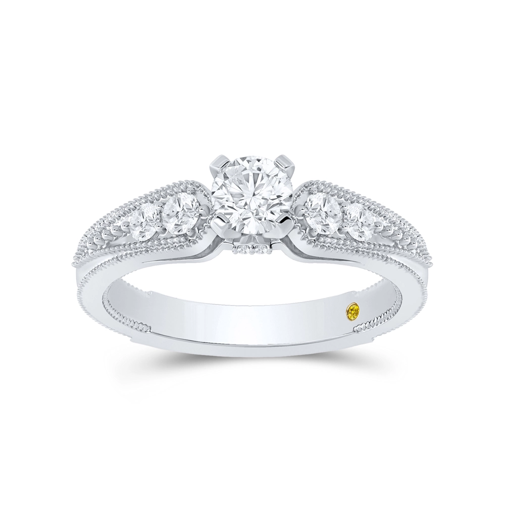 Milgrain Shank Lab Grown Diamond Engagement Ring | Ash