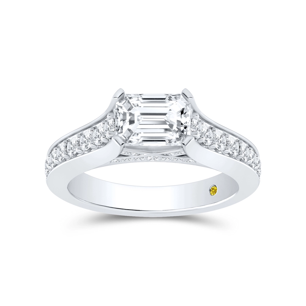 Lab Grown Pave Set Diamond Engagement Ring | Vera