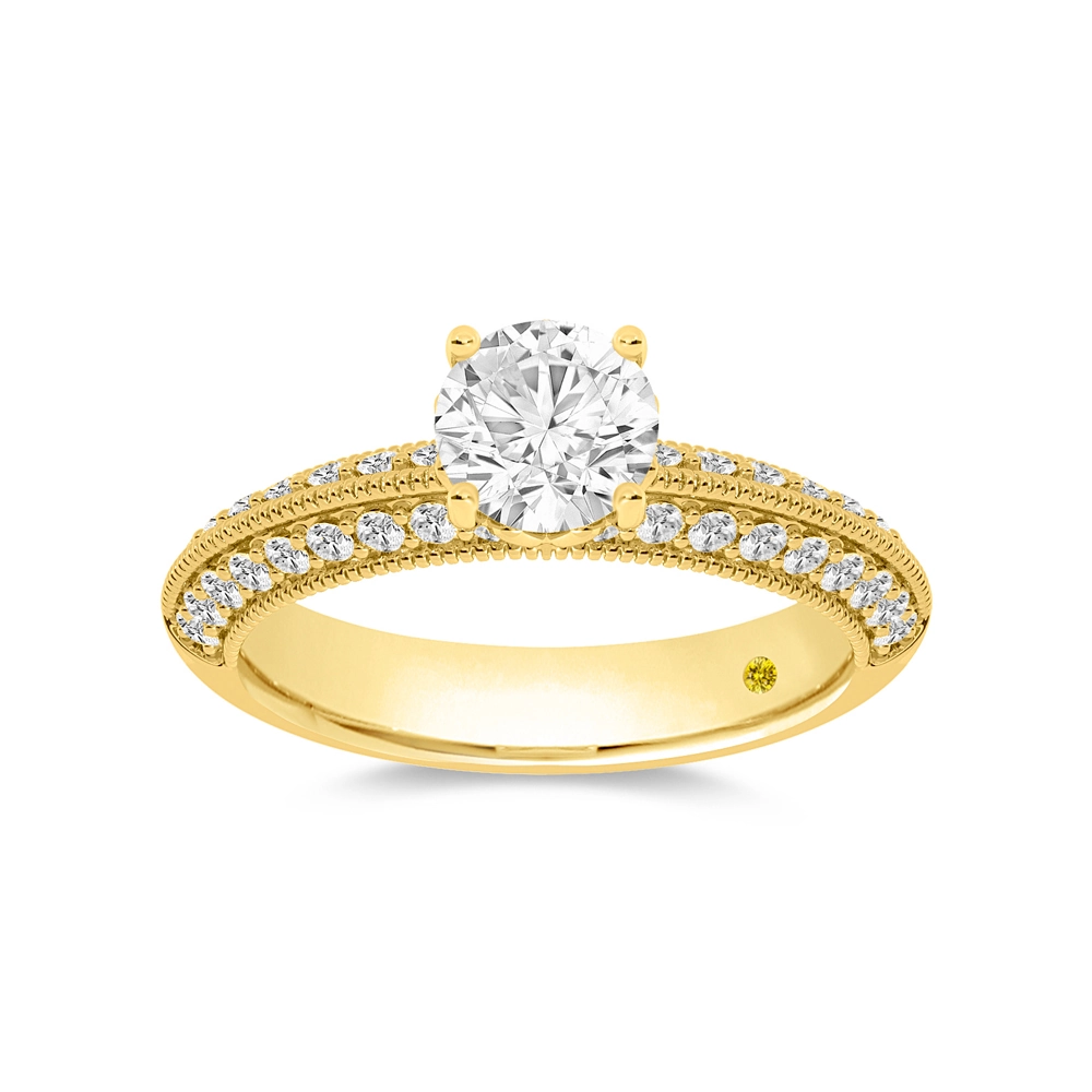 Vintage Inspired Lab Grown Round Diamond Engagement Ring | Mair