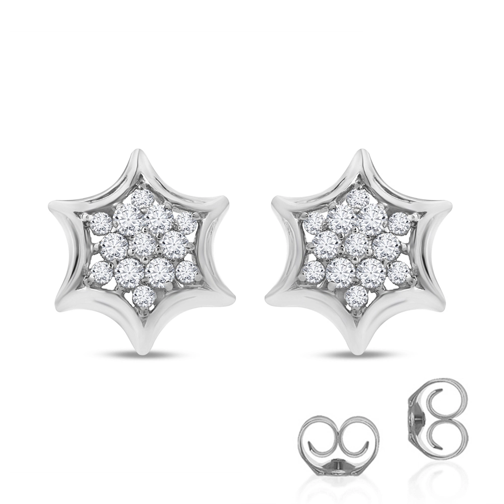Star Shaped Lab Created Diamond Stud Earrings (1/4 ct. tw.) | Meadow