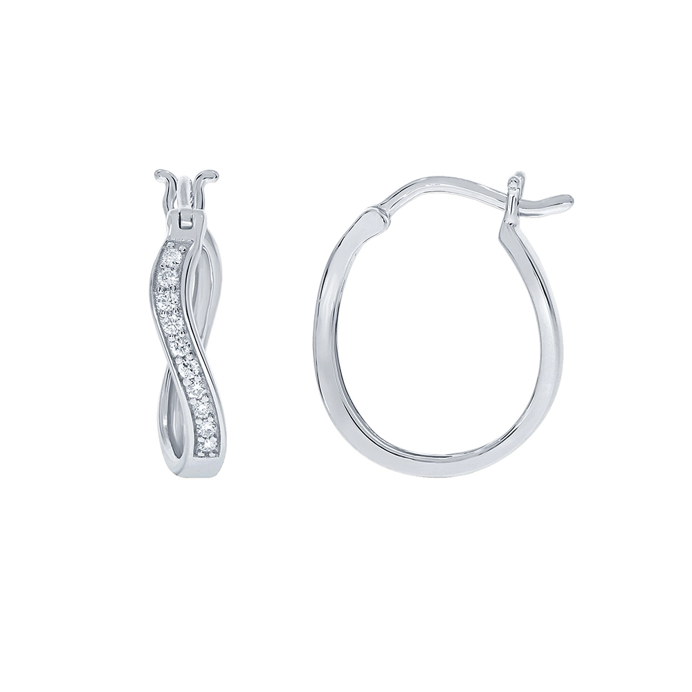 Lab Grown Twisted Diamond Hoop Earrings (1/4 -1/2 ct. tw.) | Esme