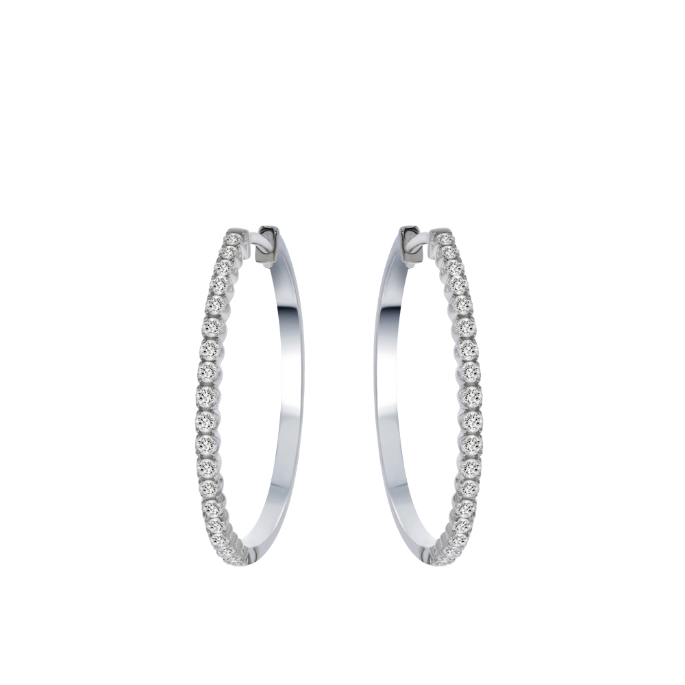 Lab Created Diamond Dangling Hoop Earrings (1 -2 ct. tw.) | Cyndie