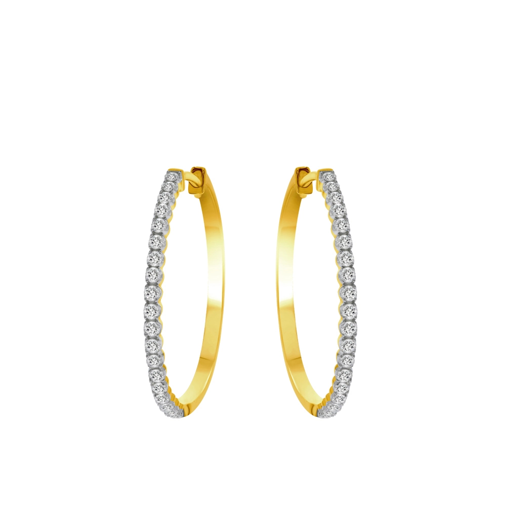 Lab Created Dangling Diamond Hoop Earrings (1 -2 ct. tw.) | Rose