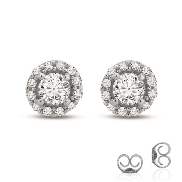 Lab Grown Diamond Stud Earrings With Halo (1/2 - 2 ct. tw.) | Sia