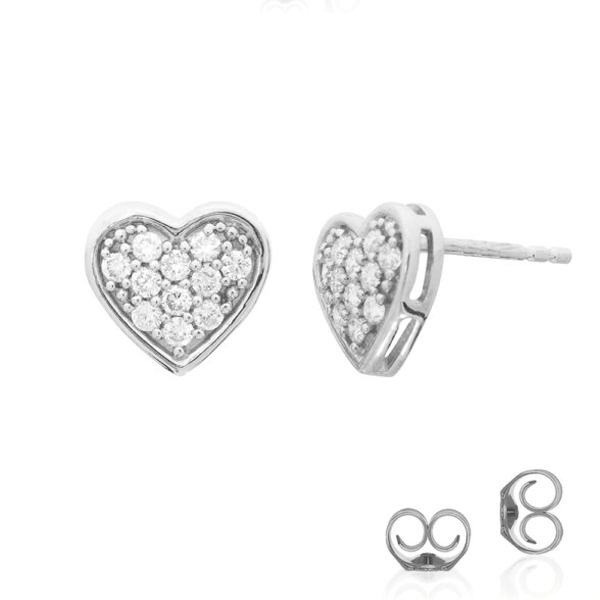 Heart Shaped Lab Grown Cluster Diamond Stud Earrings ( 1/3 ct. tw.)