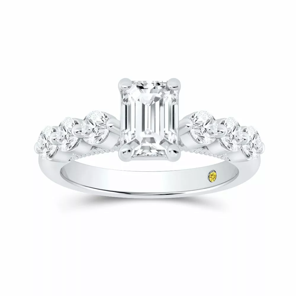 Lab Created Round Brilliant Cut Diamond Engagement Ring (1 1/2 - 3 ct. tw.) | Kenja