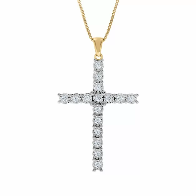 Lab Made Diamond Cross Necklace (1/6 - 1/2 ct. tw.) | Daun