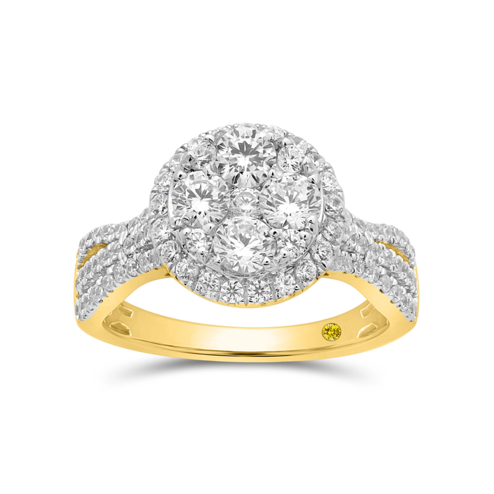 Lab Created Diamond Halo Engagement Ring | Hazel