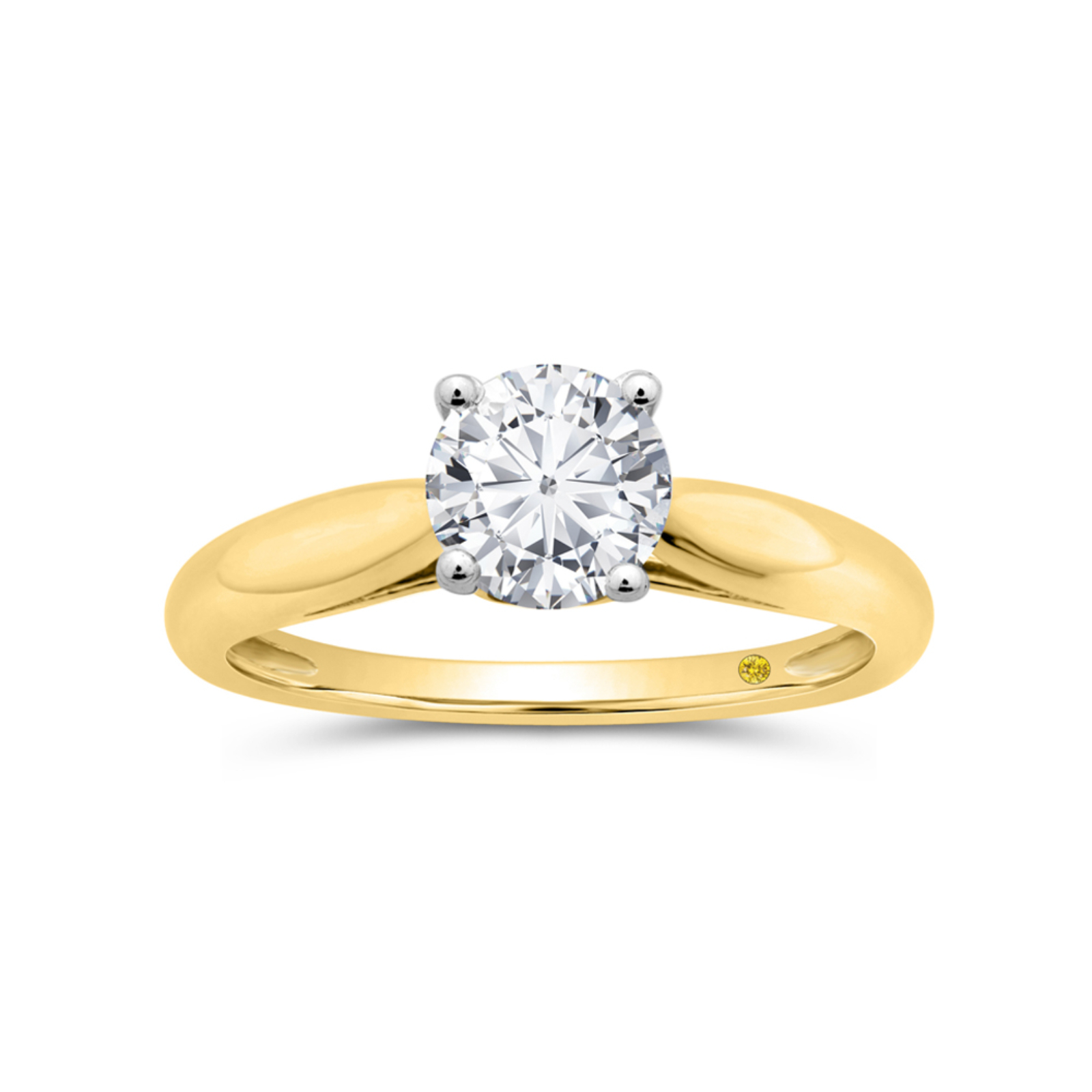 Lab Grown Solitaire Diamond Ring with Accent Diamond | Angi