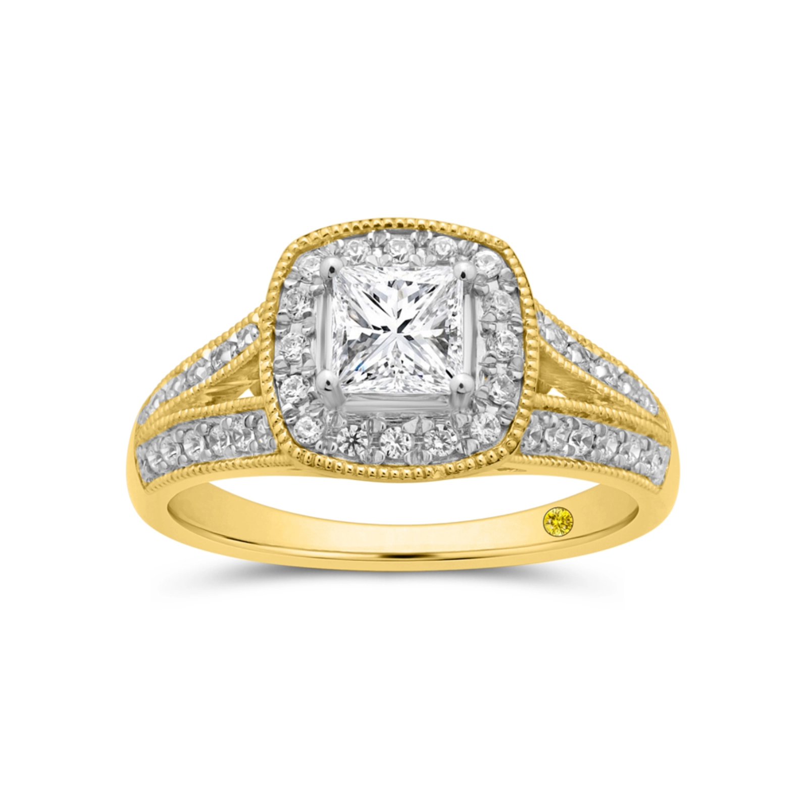 Lab Created Milgrain Diamond Engagement Ring | Reeta