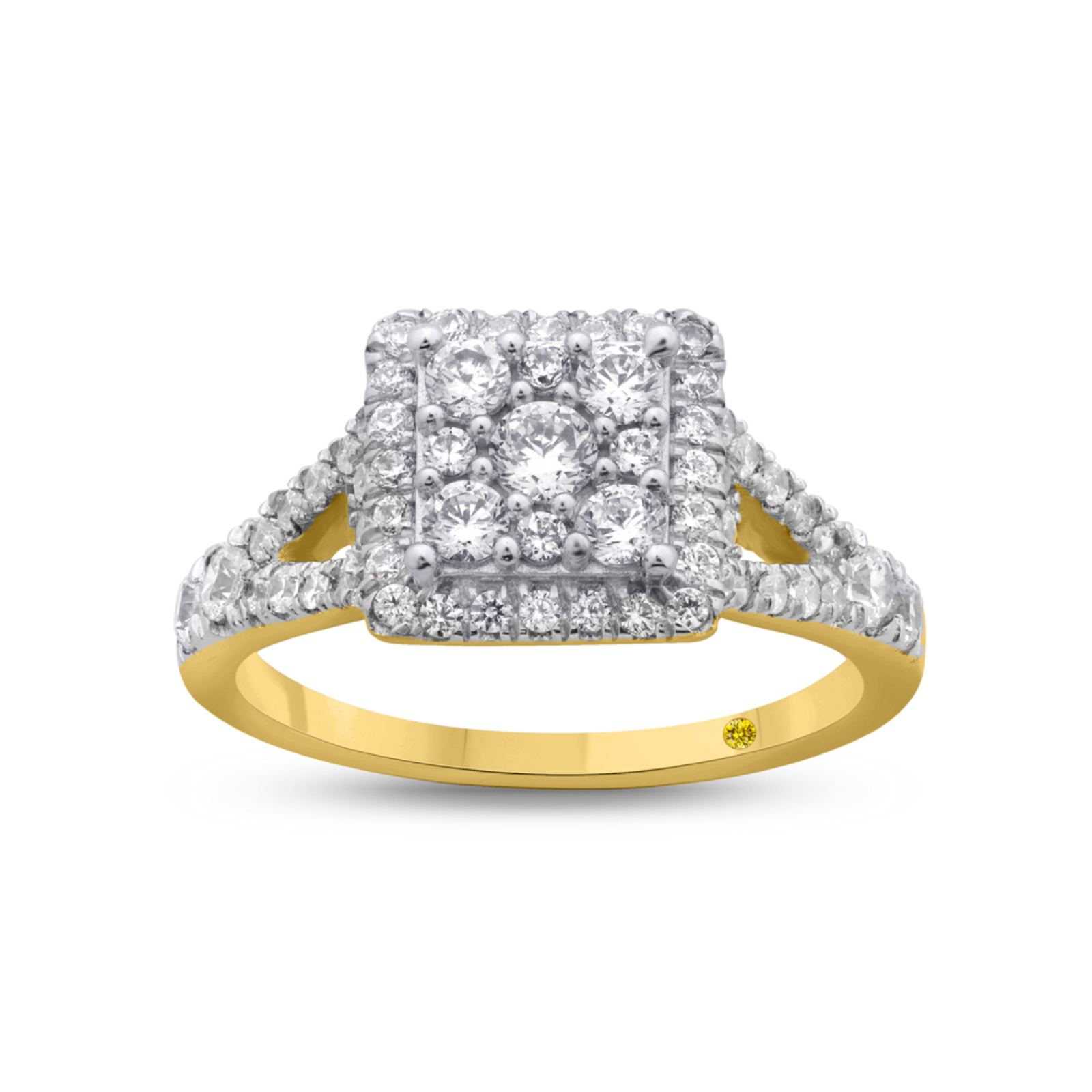 Lab Created Cluster Diamond Engagement Ring | Aysa