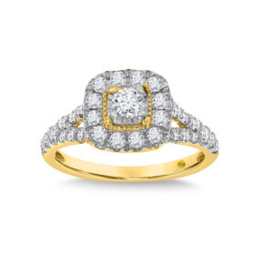Lab Created Halo Diamond Engagement Ring