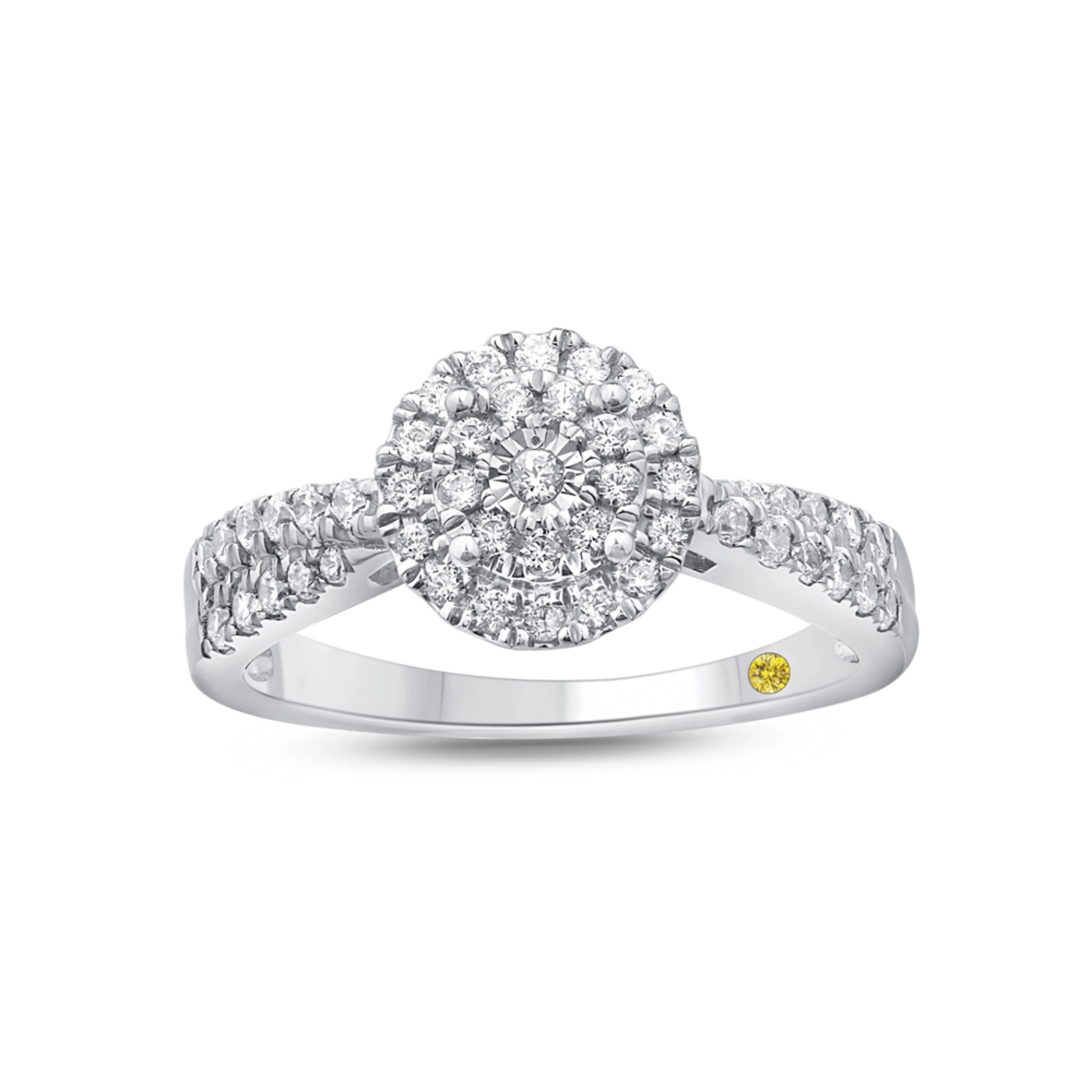 Pave Set Lab Created Diamond Engagement Ring (1/2 c. tw.) | Cacy