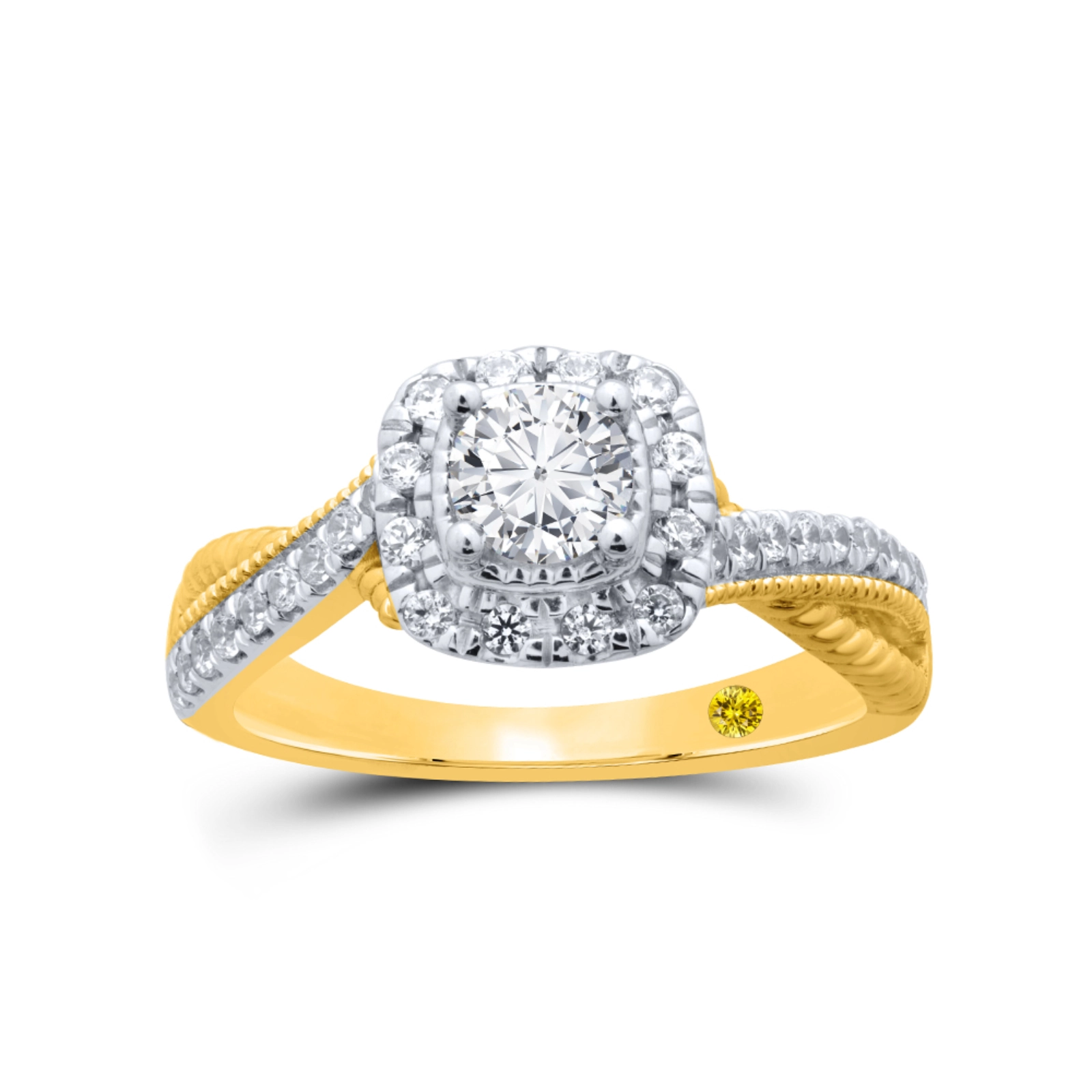 Lab Created Halo Diamond Engagement Ring | Elan