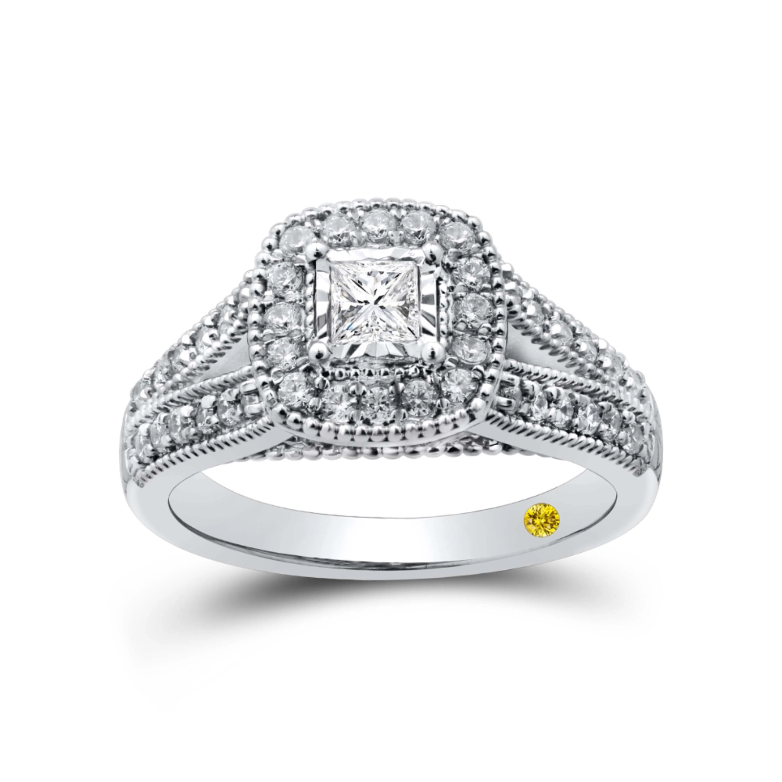 Vintage Inspired Lab Created Halo Diamond Engagement Ring (3/4 ct. tw.) | Meya