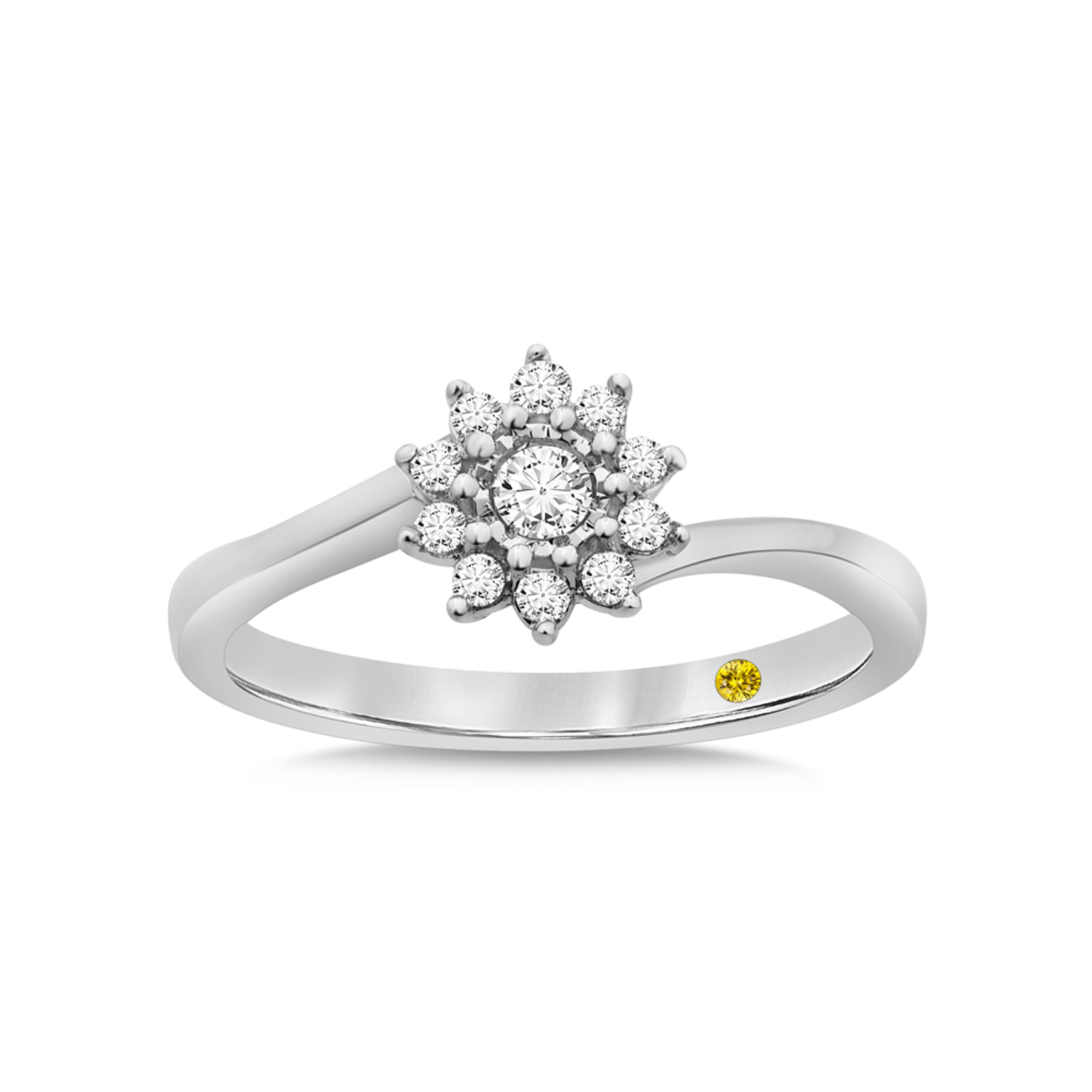 Floral Themed Lab Grown Dainty Diamond Ring (1/6 ct. tw.) | Gert