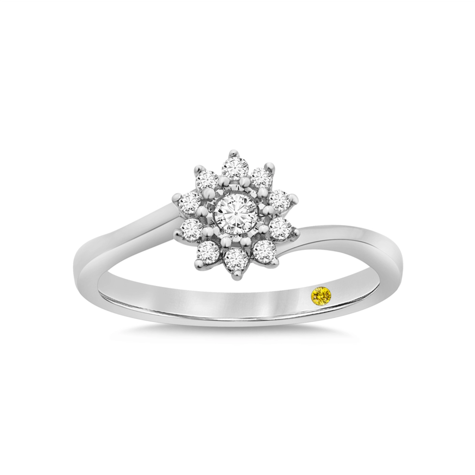 Floral Themed Lab Grown Dainty Diamond Ring (1/6 ct. tw.) | Gert